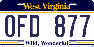 WV license plate OFD877