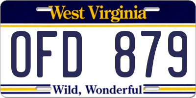 WV license plate OFD879