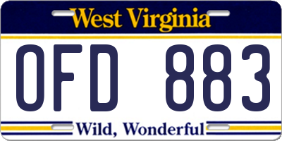 WV license plate OFD883
