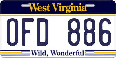 WV license plate OFD886