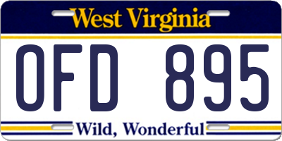 WV license plate OFD895