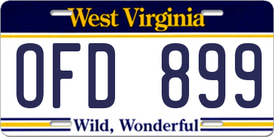 WV license plate OFD899