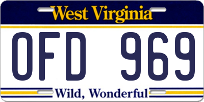 WV license plate OFD969