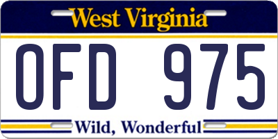 WV license plate OFD975
