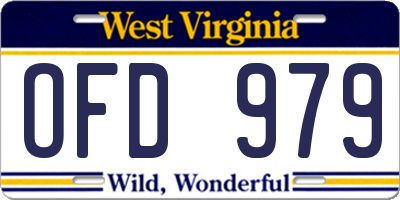 WV license plate OFD979