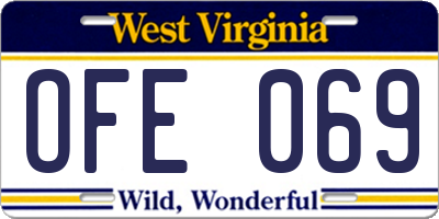 WV license plate OFE069