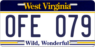 WV license plate OFE079
