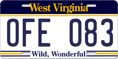WV license plate OFE083