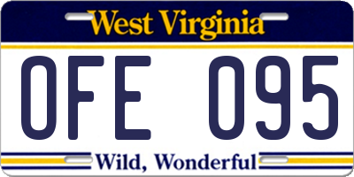 WV license plate OFE095