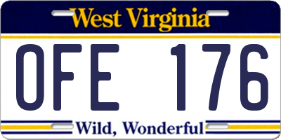WV license plate OFE176