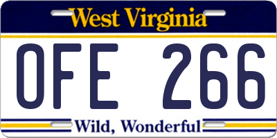 WV license plate OFE266