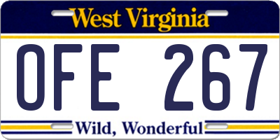 WV license plate OFE267