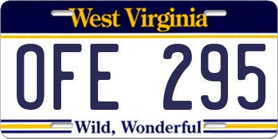 WV license plate OFE295