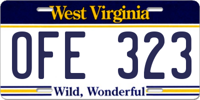 WV license plate OFE323