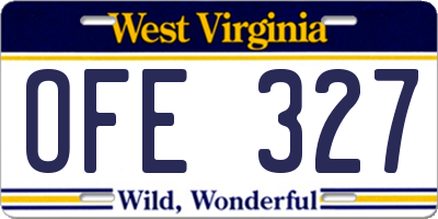 WV license plate OFE327
