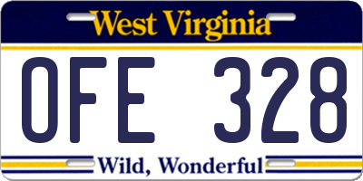 WV license plate OFE328