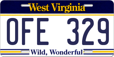 WV license plate OFE329