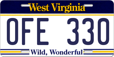 WV license plate OFE330