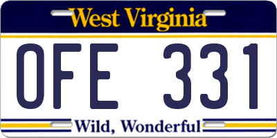 WV license plate OFE331