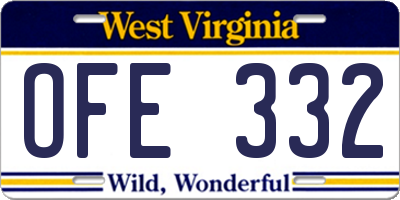 WV license plate OFE332