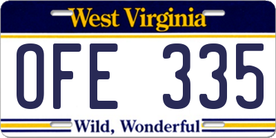WV license plate OFE335