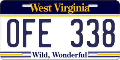 WV license plate OFE338