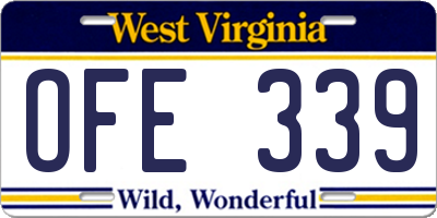 WV license plate OFE339