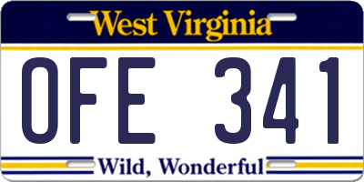 WV license plate OFE341