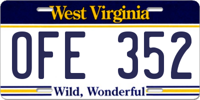 WV license plate OFE352
