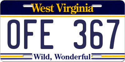 WV license plate OFE367