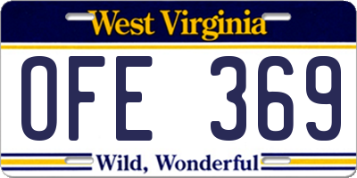 WV license plate OFE369