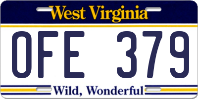WV license plate OFE379