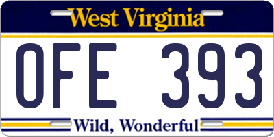WV license plate OFE393