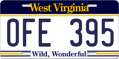 WV license plate OFE395