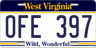 WV license plate OFE397