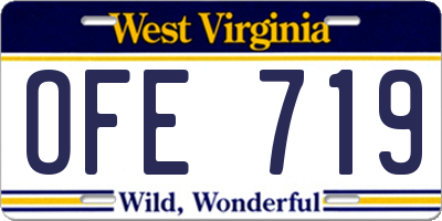 WV license plate OFE719