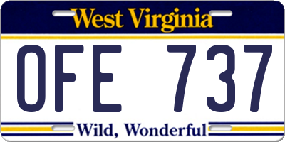 WV license plate OFE737