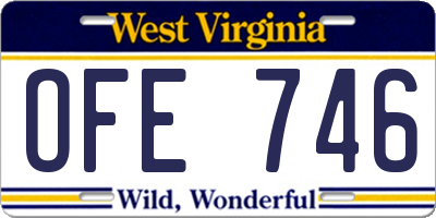 WV license plate OFE746