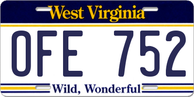 WV license plate OFE752