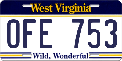 WV license plate OFE753