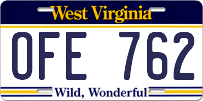 WV license plate OFE762