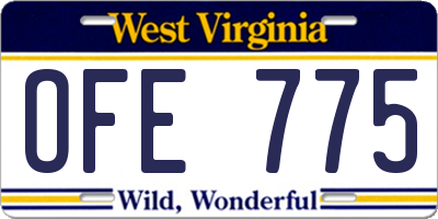 WV license plate OFE775