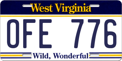 WV license plate OFE776