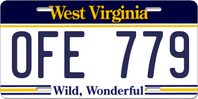 WV license plate OFE779