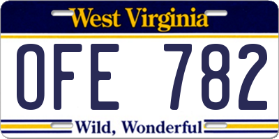 WV license plate OFE782