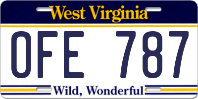 WV license plate OFE787