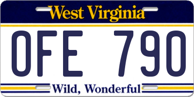 WV license plate OFE790