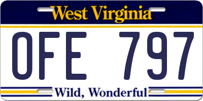 WV license plate OFE797