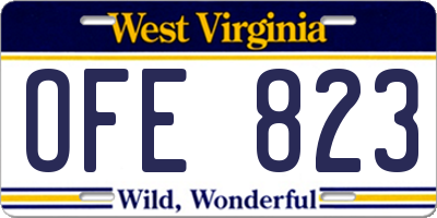 WV license plate OFE823