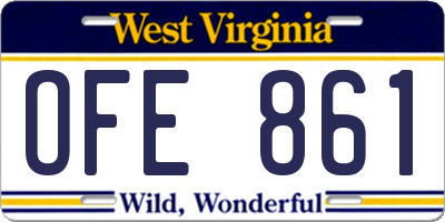 WV license plate OFE861